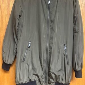 Olive Green Bomber Jacket for Women